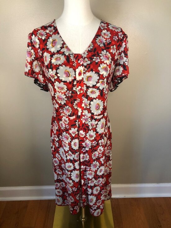 CAbi Dresses & Skirts - CAbi Gemini Reversible V Neck Multi Skin Floral Dress Size S Artsy Bohemian